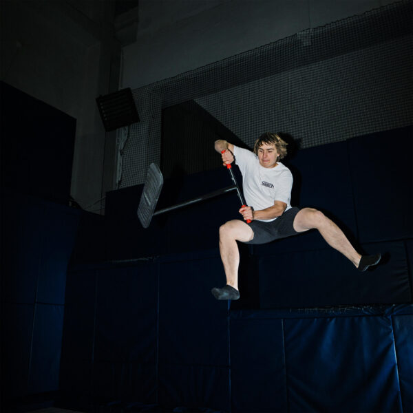 Air tricks on trampoline with Switch Trampoline Trick Training Scooter