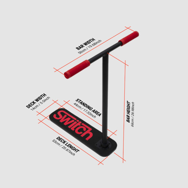 Specyfication and sizing of Trampoline Training Trick Scooter M