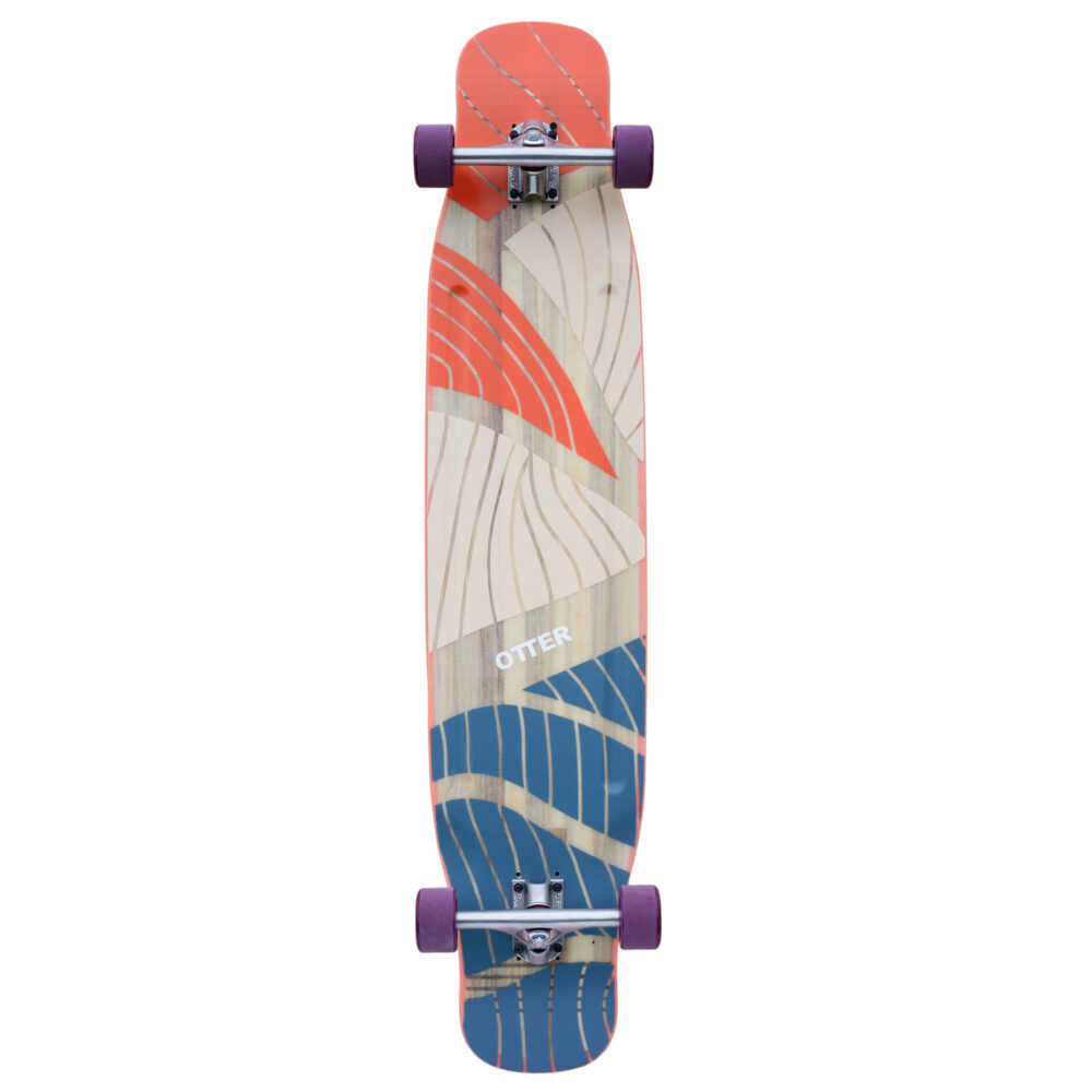 46" Dancing Longboard Switch Otter V2 stripes set with paris v3 180mm trucks and purple wheels