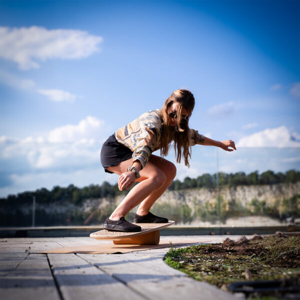 Girl training on Balance Board