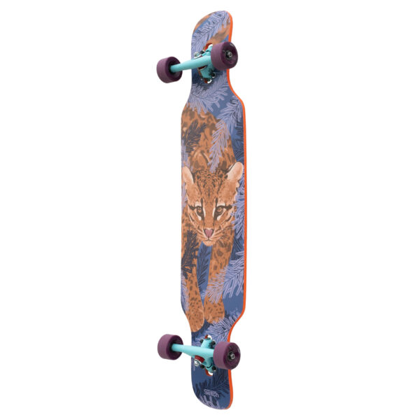 Switch Twin v2 Ocelot drop through longboard complete side view