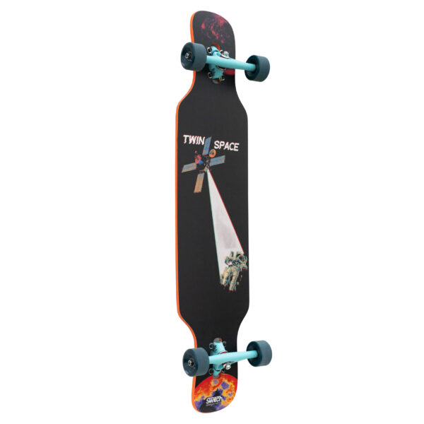 Switch Twin v2 Space drop through longboard complete side view