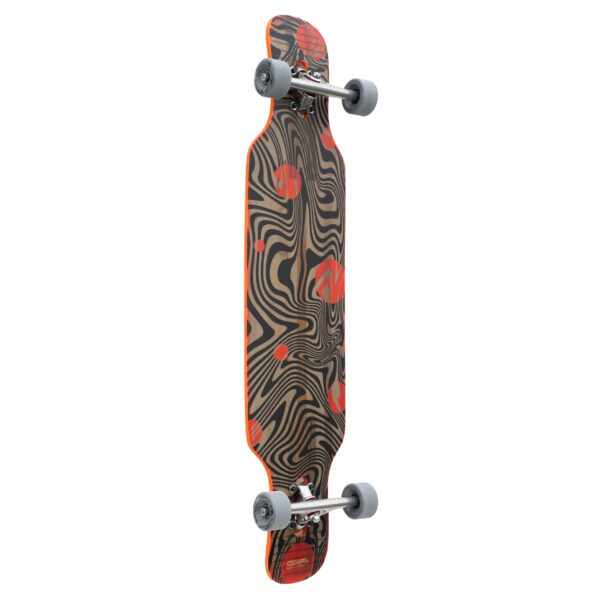 Switch Twin v2 Swirl drop through longboard complete side view